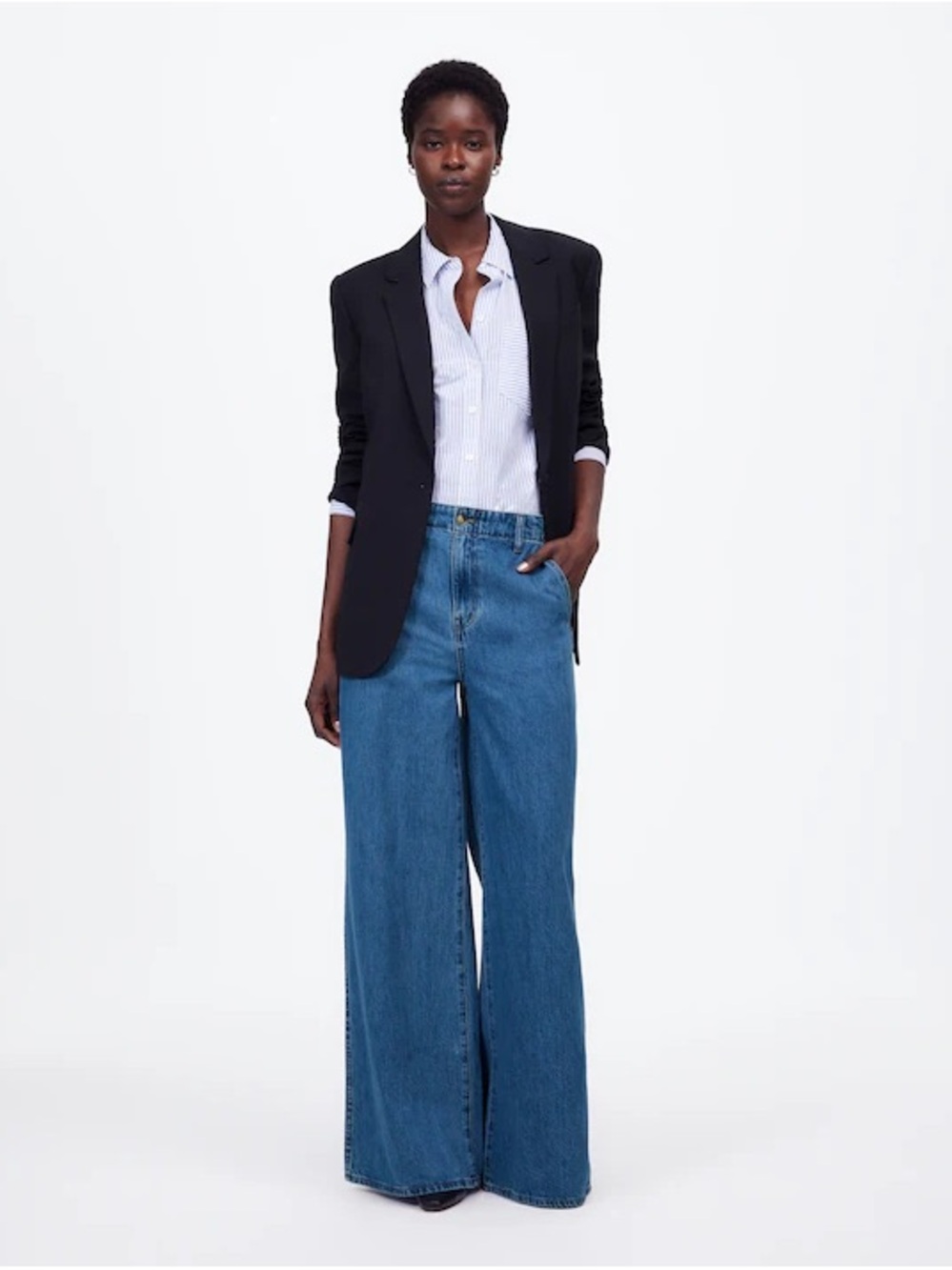 MADEWELL • Wide Sweep Denim Trousers Java wash rigid size 25 wide leg NT510